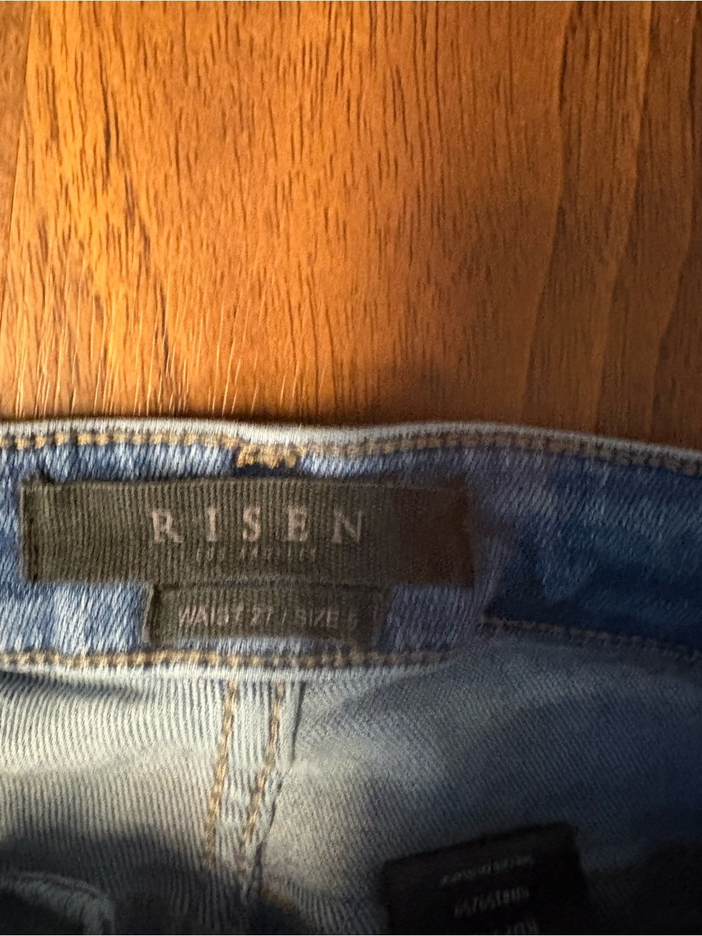 RISEN Jeans, High-Rise, Button-Fly Distressed Skinny Jean size 27 EUC
